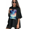 thumbnail image 3 of Plus Size Shirt for Women Black Tops for Women Short Sleeves Shirt for Women Galaxy T Shirt Crewneck Shirt for Women XS, 3 of 5