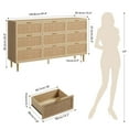 thumbnail image 3 of 9 Drawer Dresser for Bedroom,Rattan Chest of Dressers with Deep Drawers,Modern Wooden Dresser Chest with Golden Handles,Beside Table for Closet, Living Room and Entryway, 3 of 8