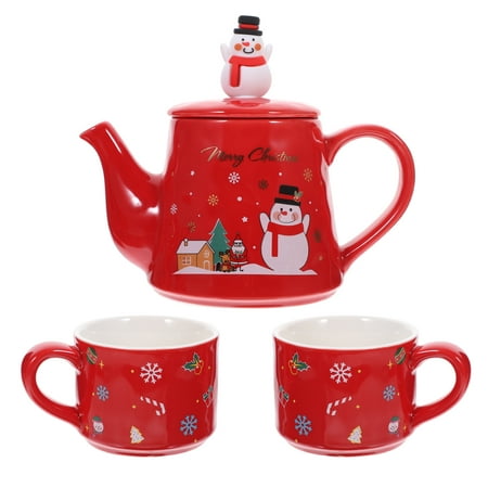 

1 Set Christmas Teapot Christmas Ceramic Tea Pots Holiday Tea Kettle Porcelain Coffee Pot