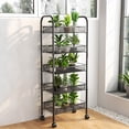 thumbnail image 2 of Towallmark 5-Tier Slim Rolling Storage Drawer Cabinet – Metal Organizer with Wheels for Kitchen, Pantry, Office – Multi-Functional Portable Shelf for Snacks, Fruits, Vegetables and Supplies, Black, 2 of 8