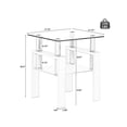 thumbnail image 5 of Tcbosik 2pcs Square Side Table with White Tube, 2-Layer Tempered Glass End Table with Open Shelf for Living Room Bedroom Waiting Room, Transparent, 5 of 11