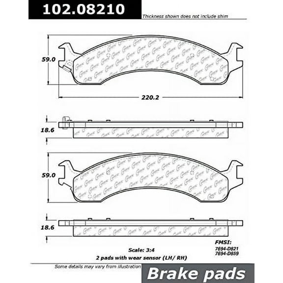 Centric Parts Disc Brake Pad P/N:102.08210