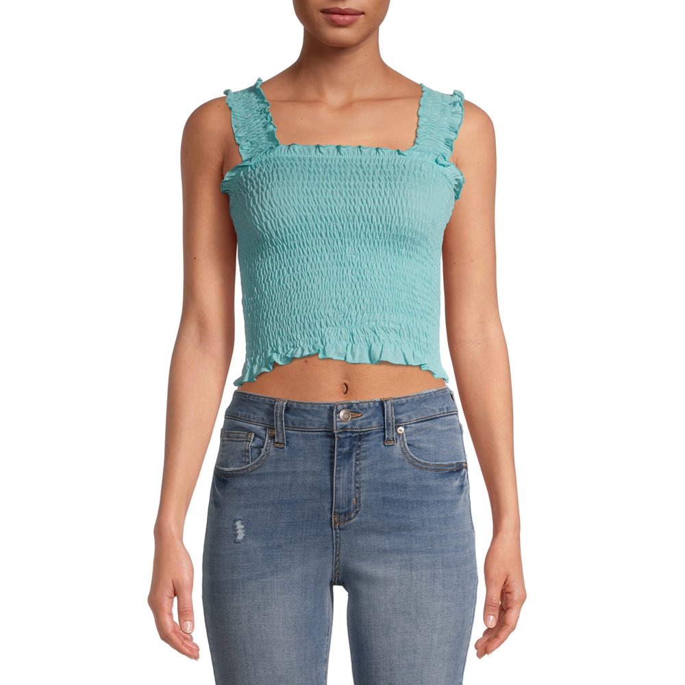 Eye Candy Juniors' Smocked Tube Top with Ruffle Straps