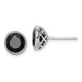 thumbnail image 1 of White Sterling Silver Earring Stud Women'S Sapphire Round Blue 10 mm, 1 of 3