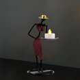 thumbnail image 4 of Personaje de chica romántica candeliere de metal Decoración de Personaje Etiqueta occidental Escultura de camarero candeliere Decoración del rojo de una mano BLESIY candelabro, 4 of 8