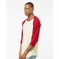 thumbnail image 2 of Tultex 245 Unisex Fine Jersey Raglan T-Shirt-Vintage White/ Rio Red-L, 2 of 5