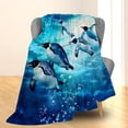 thumbnail image 2 of Whimsical Bird Print Blanket - Soft, Cozy, and Lightweight Flannel Throw Blanket - Perfect for Couch, Bed, Travel, and Outdoor Use - Fuzzy, Fluffy Home Decor Accent, 2 of 4