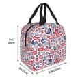 thumbnail image 2 of Rateoe Birds Flowers Pattern Insulated Lunch Bag with Thick Aluminum Foil Lunch Tote Bag with Front Pocket for Men and Women, Ideal for Work, School, Picnics, and Travel, 2 of 5