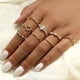thumbnail image 2 of Anillos de nudillo Anillos de dedo índice Conjuntos de anillos de oro rosa de amor hueco para mujeres y G, 2 of 5