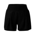 thumbnail image 4 of Fimkaul Womens Elastic Waist Casual Shorts Summer Smocked Comfy Detail Beach Workout Casual Lounge Shorts Black 3XL, 4 of 6