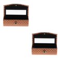thumbnail image 1 of Yuarrent PU Leather Single Lipstick Case Holder Storage Box w/Mirror for Purse Marrón 2Conjunto, 1 of 1