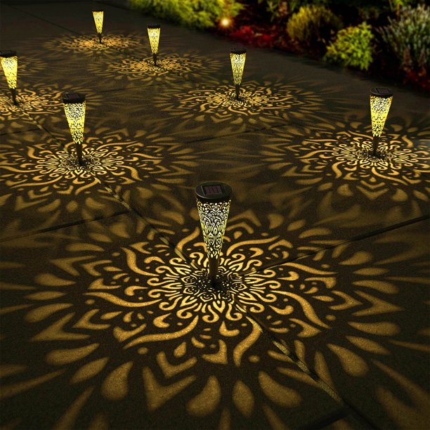 Luces solares para jardín gardencave, paquete de 6, cálidas e impermeables