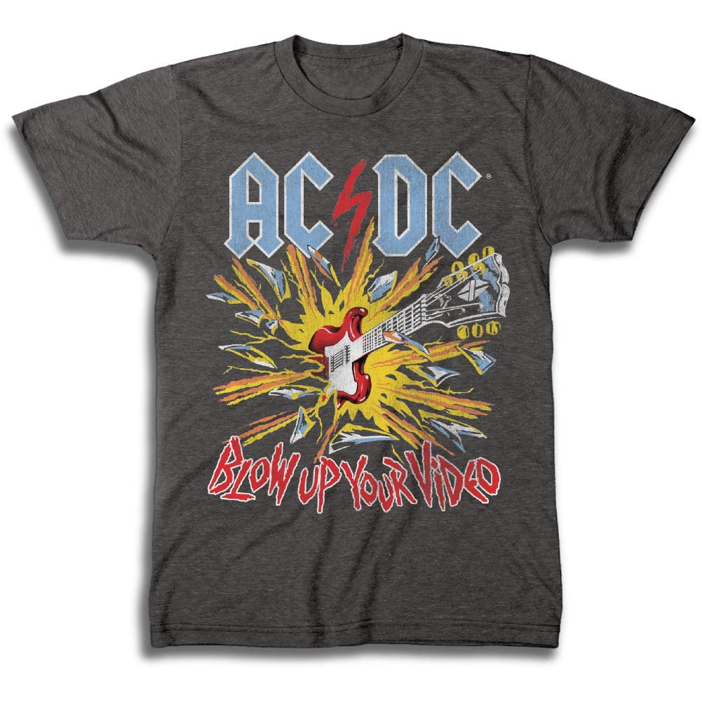 Acdc Acdc Mens Classic Rock Shirt Vintage Tee Charcoal Heather 