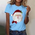 thumbnail image 3 of Christmas Shirts for Women Santa Claus T-Shirt Casual Holiday Xmas Short Sleeve Crew Neck Tee Tops, 3 of 4