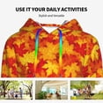 thumbnail image 4 of Picia Vintage maple leaves autumn Pattern Casual Women's Hoodie, Hooded Sweatshirt with Kangaroo Pocket, Comfortable Pullover with Eye-catching Drawstrings-Medium, 4 of 7