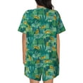 thumbnail image 6 of Fuzoiu Jungle Leopard Print Women's Short-Sleeved Pajama Set,Lounge Sleepwear Set,Womens Pajama Sets 2 Piece,Button-Up Top and Shorts with Pockets-3X-Large, 6 of 7