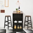 thumbnail image 2 of Juego de Mesa de Bar Costway 3 piezas con 2 Taburetes de Bar Mesa de Comedor de Madera con Estante Lateral de 3 Niveles, 2 of 5