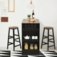 thumbnail image 2 of Juego de Mesa de Bar Costway 3 piezas con 2 Taburetes de Bar Mesa de Comedor de Madera con Estante Lateral de 3 Niveles, 2 of 5