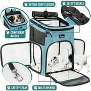 PetAmi Dog Backpack Carrier, Airline Approved Cat Backpacks For Carrying Small Large Cats, Pet Carrier Back Pack, Ventilated Soft Sided for Travel, Hiking, Camping, Max 18 lbs, Turquoise