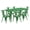 Green, variant on Flash Furniture Gilbert Commercial Grade 31.5" x 63" Rectangular Black Metal Indoor-Outdoor Table Set with 6 Stack Chairs