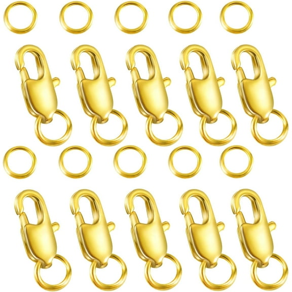 Gold Filled Lobster Claw Clasp Double Extender for Necklaces & Bracelets (5pcs/0.39in/10mm)