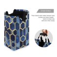 thumbnail image 3 of Yayeee Freestanding Laundry Hamper with Handle Collapsible Large Storage Basket for Clothes, Blue Hexagon Pattern, 3 of 7