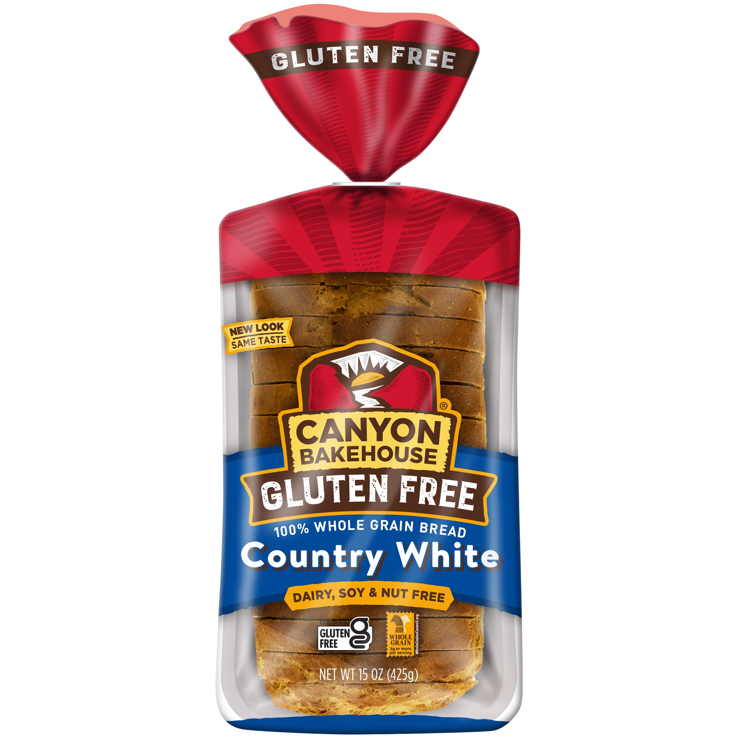 Canyon Bakehouse Country White Gluten Free Bread, 100% Whole Grain Sandwich Bread, Fresh, 15 oz Loaf
