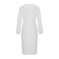 thumbnail image 4 of pstuiky Womens Dresses, Women Solid Color Lantern Sleeve Dress Long Sleeve Crew Neck Dress Maxi Dress Party Dress Leisure Clearance White XXL, 4 of 5