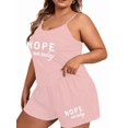 thumbnail image 3 of Gynyvoja Women Plus Size " Not Today" Spaghetti Strap Top and Shorts Loungewear Set Casual Sleepwear Pink 5XL, 3 of 9