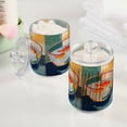 thumbnail image 2 of Yayeee 2 Pack Qtip Holder Bathroom Cotton Swab Canister with Lid Clear Dispenser Set, Goldfish Bowl, 2 of 6