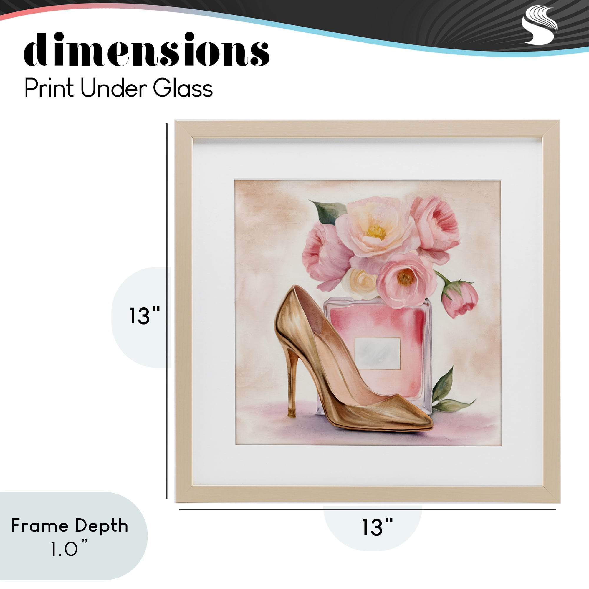Stupell Industries Pink Beauty Heel & Flowers Birch Framed Print Under Glass, design by Kim Allen