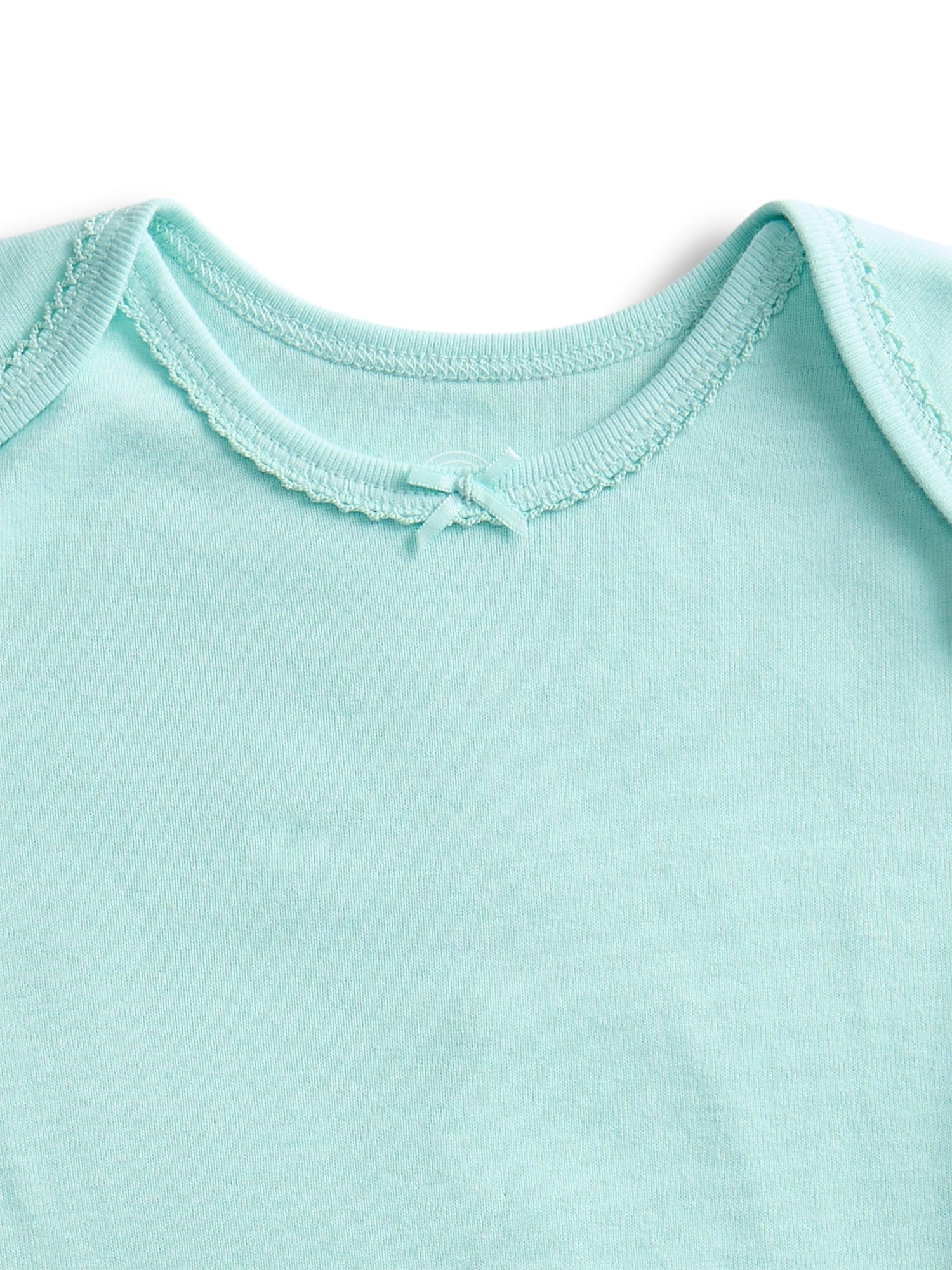 Wonder Nation Baby Girls Bodysuit with Short Sleeves, 3-Pack, Sizes 0M-24M
