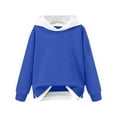 thumbnail image 4 of Boys Girls Striped Plus Size Sweatshirt Color Block Crew Neck Long Sleeve Casual Loose Pullover Winter Warm Tops for Gifts,Green 2,3 Years, 4 of 5