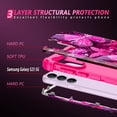 thumbnail image 4 of Casetego for Samsung Galaxy S23 5G Case,Glow in The Dark Three Layer Heavy Duty Shockproof Full Body Protection Hard Plastic Bumper+Soft Silicone Protective 6.1 inch Case,Pink/Red, 4 of 7