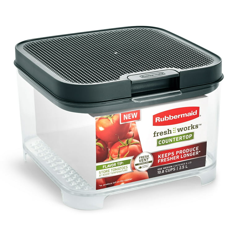 Rubbermaid Commercial FreshWorks Produce Saver, 5 gal, 12 x 9.3 x 9.8,  Clear/Green (2052933)