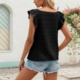 thumbnail image 4 of Bibifish Tshirts For Women Short Sleeve Blouse Ruffle Hem Square Neck Tees Casual Trendy Tunic Outfits For Ladies Lightweight Tops, 4 of 5