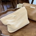 thumbnail image 3 of Bolsa de maquillaje de tela para cosméticos con cierre de lona para mujeres, color blanco, linda coqueta, grande, cartuchera preppy, organizr de aseo, accesorios de viaje, 3 of 4