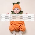 thumbnail image 4 of JFOPQVSM 2Pcs Halloween Toddler Pumpkin Orange Cute Party Jumpsuit with Pumpkin Hat (0-24 Months), 4 of 7