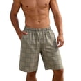 thumbnail image 2 of successthop Mens Cargo Shorts Big and Tall Knee Length Shorts Drawstring Elastic Bottoms Plaid Clothes with Pockets 2XL, 2 of 9