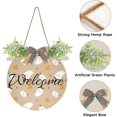 thumbnail image 2 of Halloween Apparition Welcome Sign Front Door Round Wall Door Sign with Flowers Hanging Sign for Entryway Front Porch Hallway Yard Garden Home Decor, 2 of 7