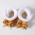 thumbnail image 6 of CAICJ98 Newborn Baby Boys Girls Cozy Fleece Booties with Grippers Stay On Slipper Socks Infant Toddler Crib Baby Boy Girl Winter Shoes Khaki,3(Infant), 6 of 7