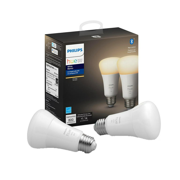 directory Met name uitspraak Philips Hue A19 Bluetooth Smart LED Bulb, 2-Pack, White - Walmart.com