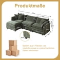 thumbnail image 5 of Youdao 108" Modular Sectional Couch, Modern L-Shaped Convertible Sofa with Moveable Ottoman, Comfy Ultra-Soft Down Filled Cushioning, Classical Design Couch for Living Room, Apartment, Bedroom, Green, 5 of 11