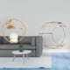 thumbnail image 2 of Estatua de bola de cristal, escultura de hierro, estante de almacenamiento de pared de metal de niveles, estructura robusta, decoración moderna,, 2 of 8