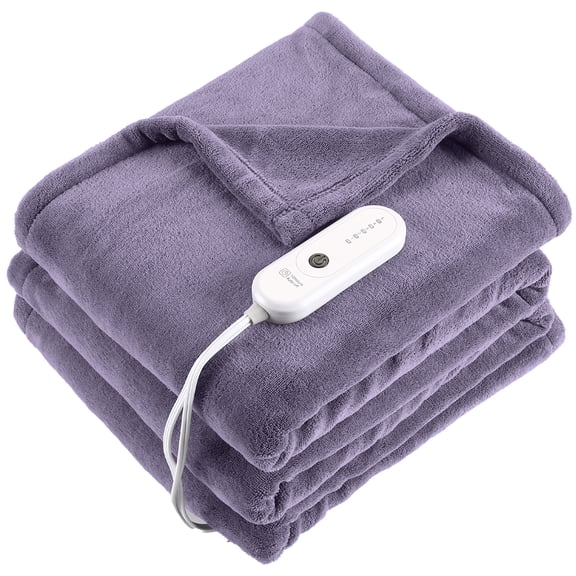 TRUSTWARMTH Electric Heated Blanket Twin Size - 62"x84" Electric Blanket with ETL & FCC Certification, 5 Heating Levels and 10 Hours Auto off, Lavender