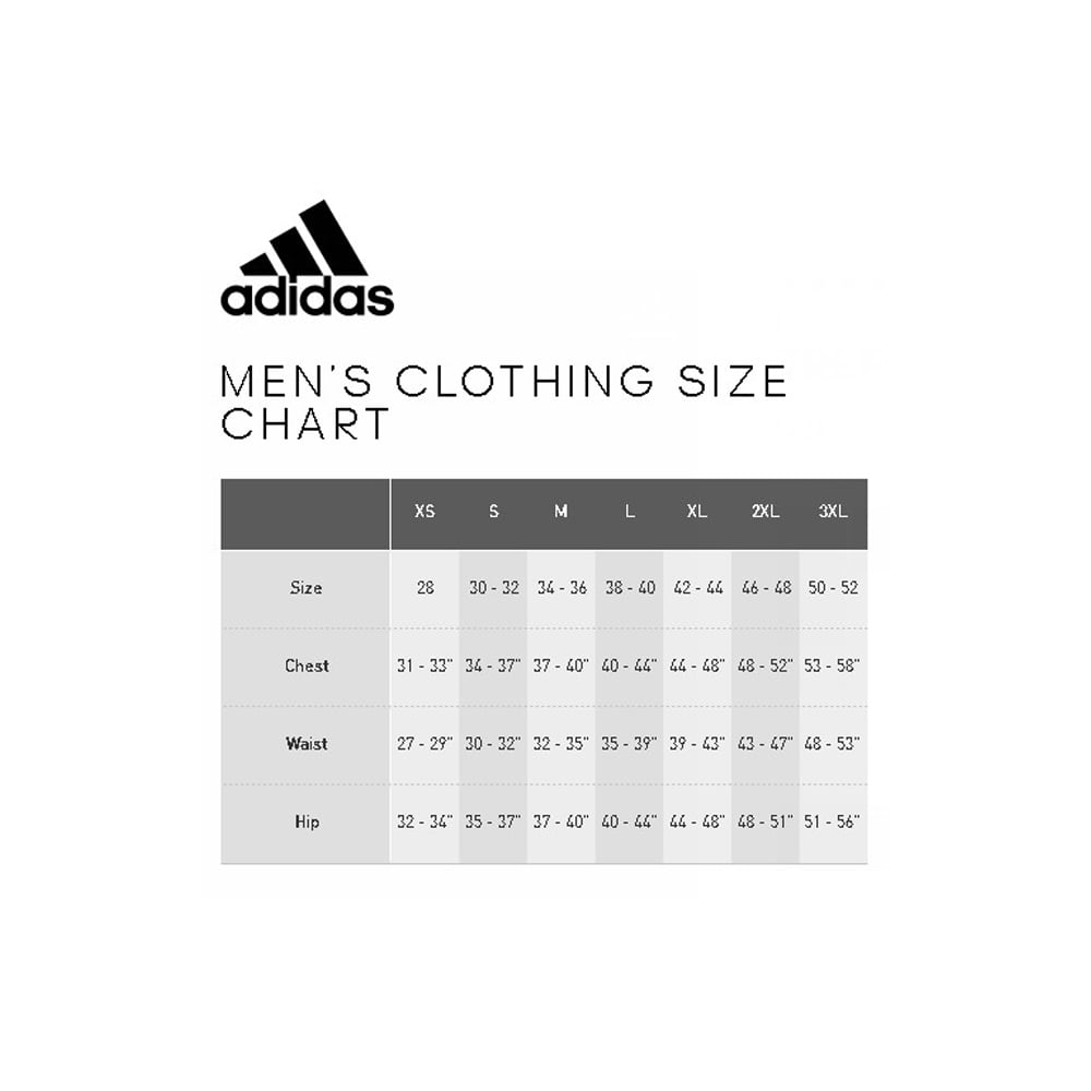 adidas size chart men's clothing