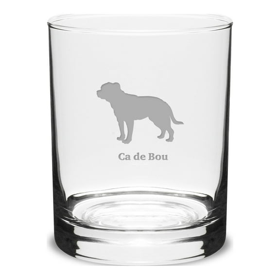 CaDeBou Deep Etched 14 oz Classic Double Old Fashion Glass