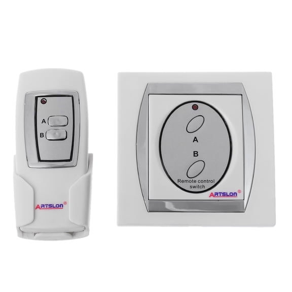 YIEMEEN 2 Channels 220V Light Switch Remote Control Outlet Remote Power Wall Switch for Outdoor Light Garage Door Lamps