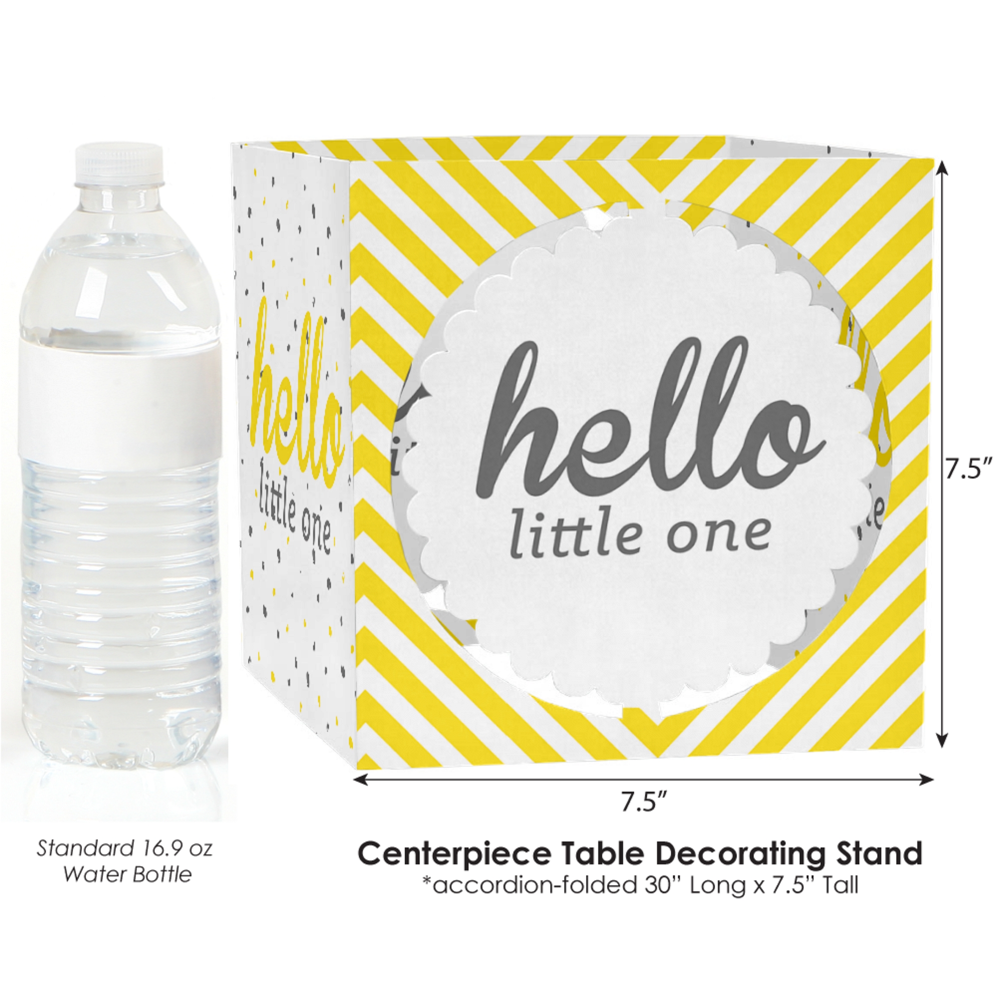 Big Dot of Happiness Hello Little One - Yellow and Gray - Neutral Baby  Shower Water Bottle Sticker Labels - Set of 20