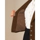 thumbnail image 5 of Chaleco sin mangas de terciopelo para mujer Allegra K, blazer con botones, color café, 5 of 5